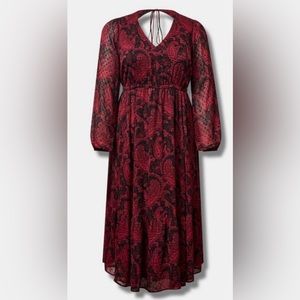 NWT Torrid Tea Length Open Back A Line Dress